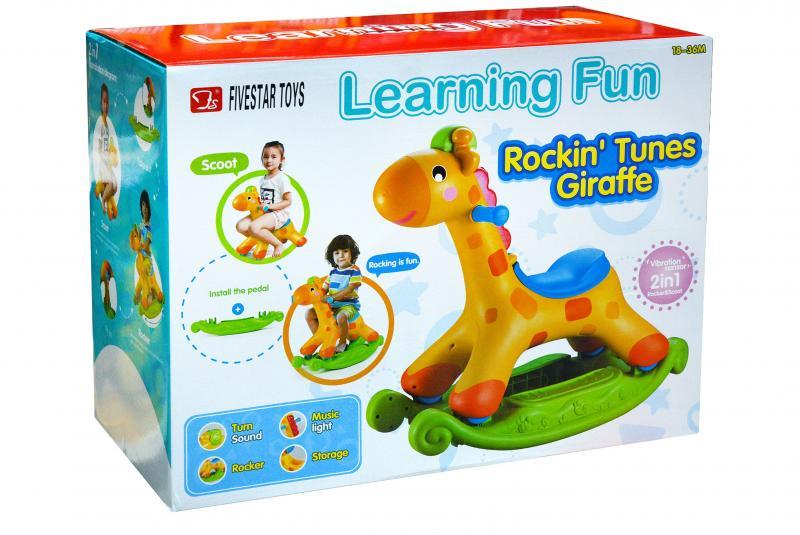 Elektromos 2 az 1-ben zsiráf hintaló zene, hang és fény