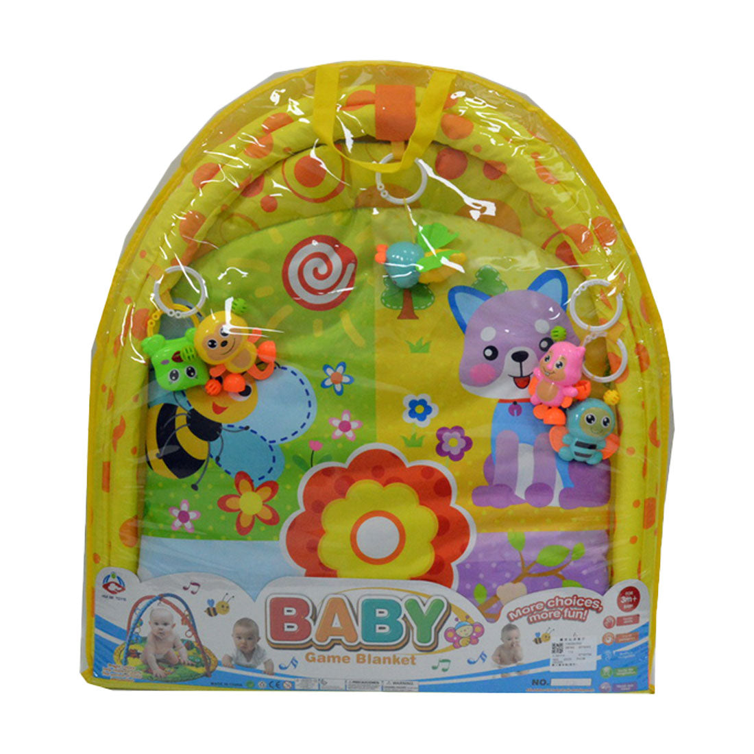 Bébi játszószőnyeg tornázóval és csörgőkkel 66x61 cm