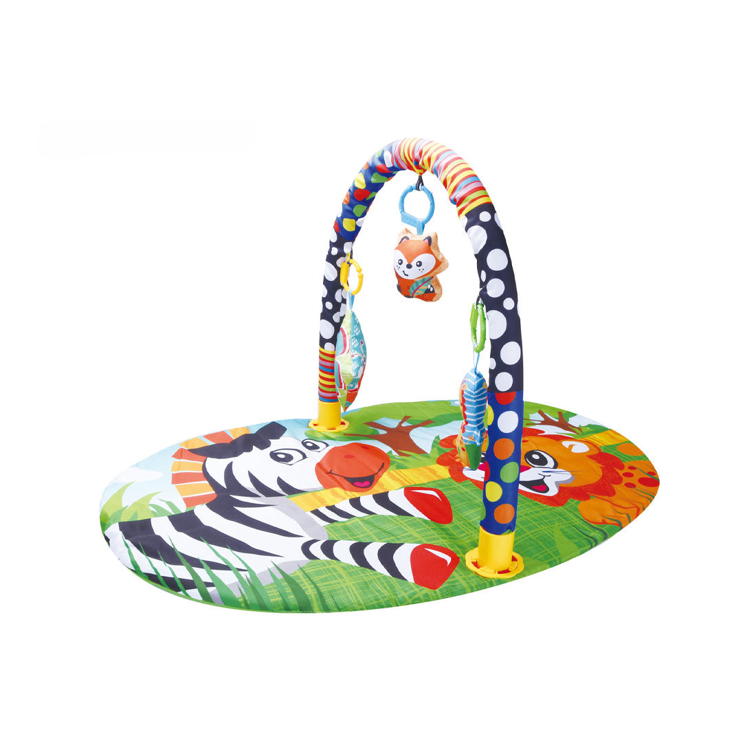Bébi játszószőnyeg tornázóval és csörgővel párnázott kerettel – kép 2