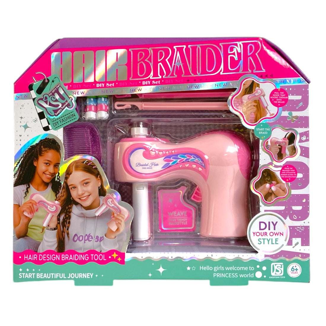 Elektromos hajdekoráló és hajfonó készlet