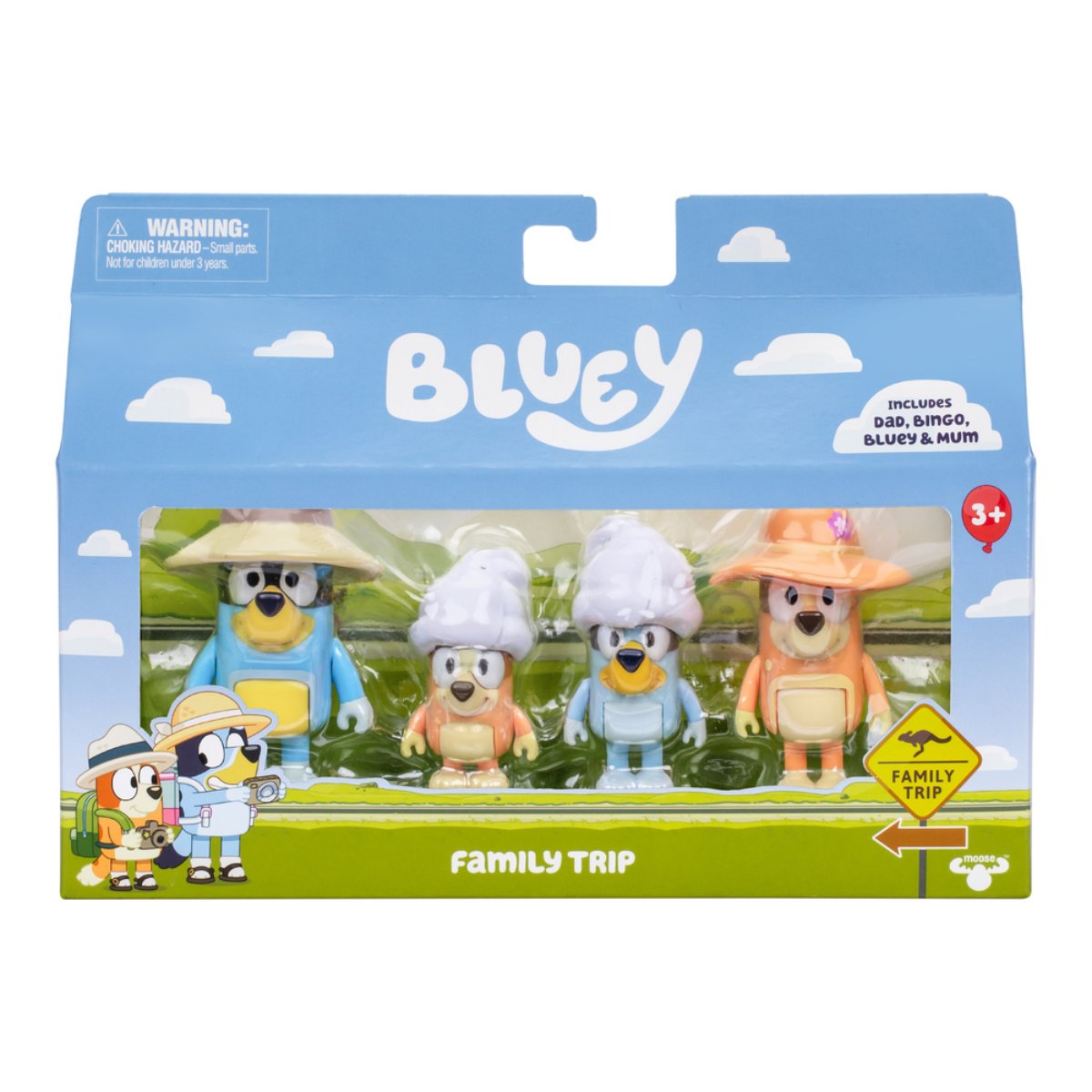 Bluey családi utazás figura készlet 4 darabos 6-8 cm