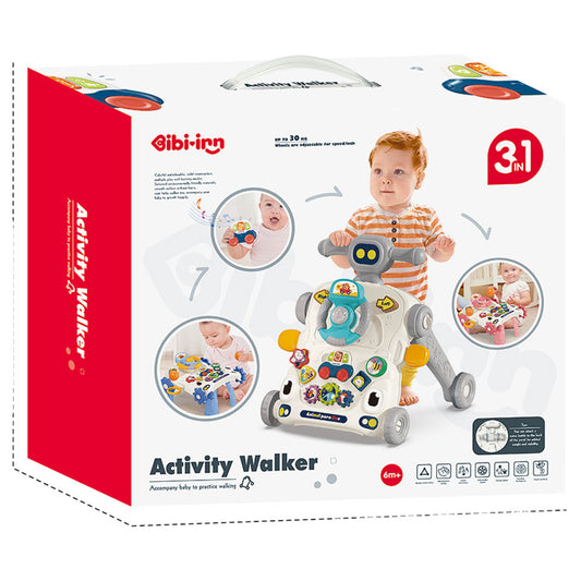 Elektromos 3 az 1-ben járássegítő és activity asztal