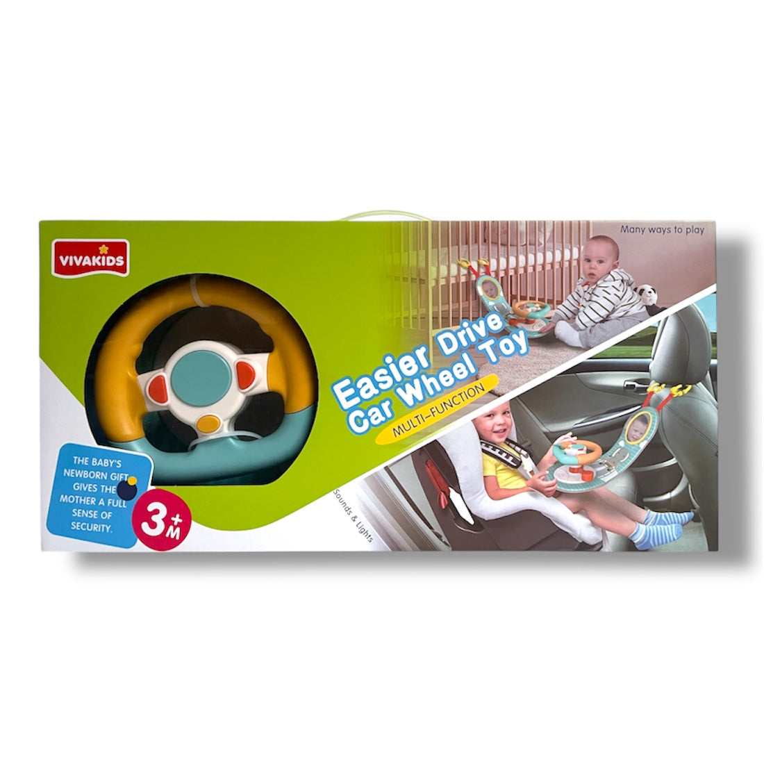 Elektromos bébi kormány hanggal és fénnyel kiságyra – kép 3