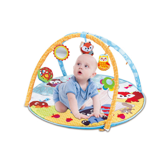 81 cm átmérőjű bébi játszószőnyeg tornázóval és csörgővel – kép 2