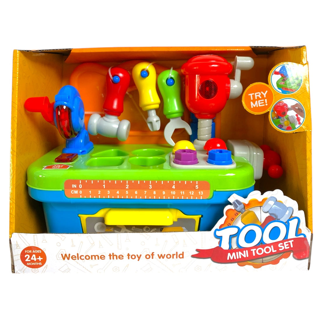 Elektromos bébi szerszámpult villogóval, hanggal és forma berakóval