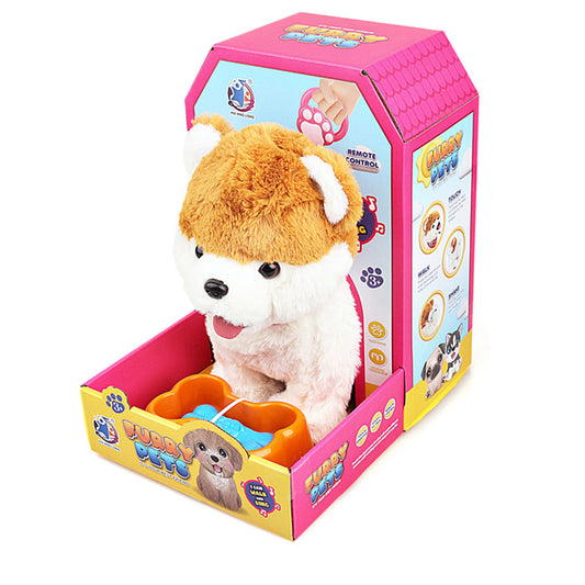 Elektromos plüss kutya készlet pórázzal és kiegészítőkkel