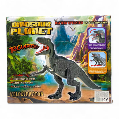 Elektromos dinoszaurusz játék hanggal, fénnyel és forgó fejjel 52 cm – kép 3