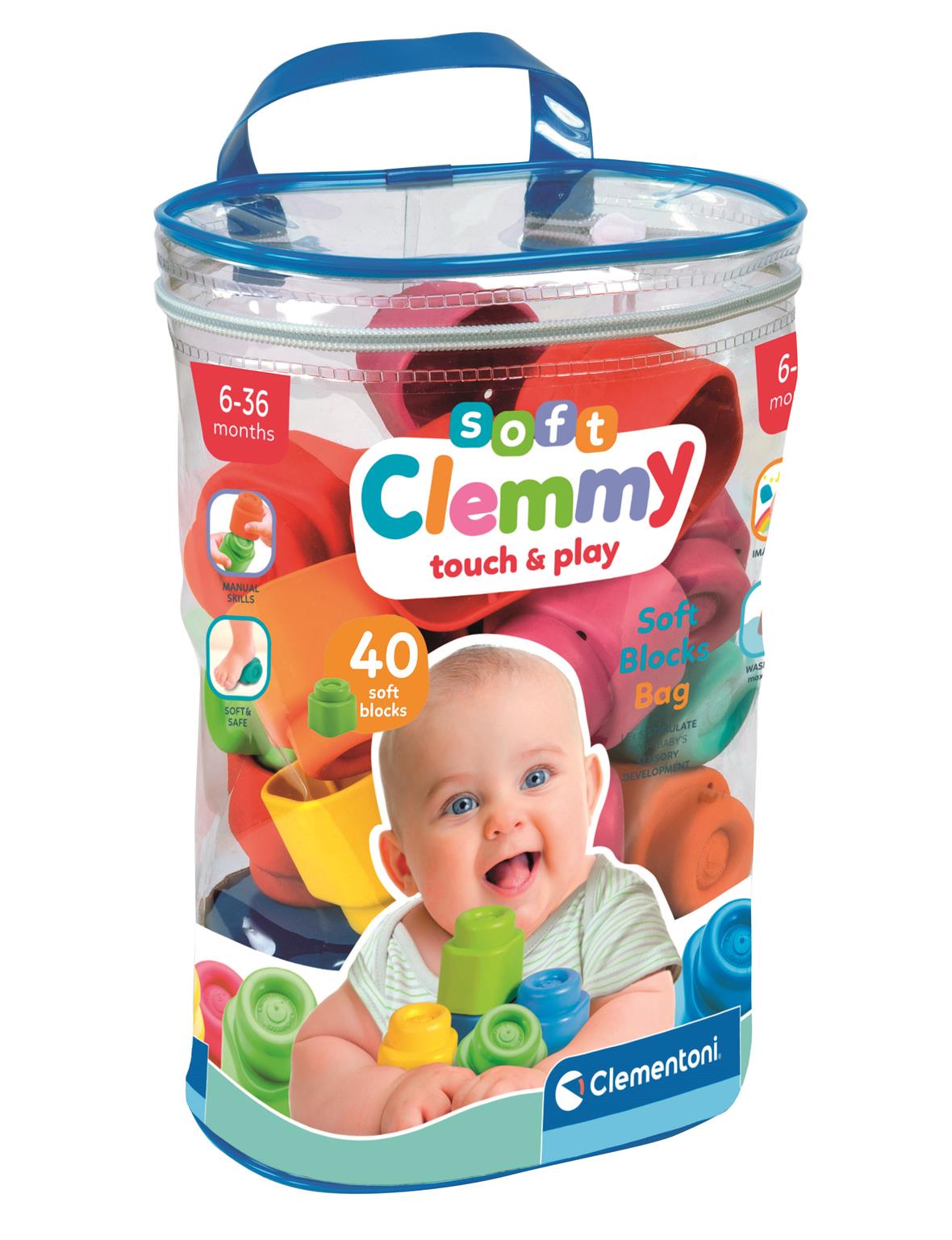 Clemmy puha bébi építőkocka készlet 40 darab – kép 3