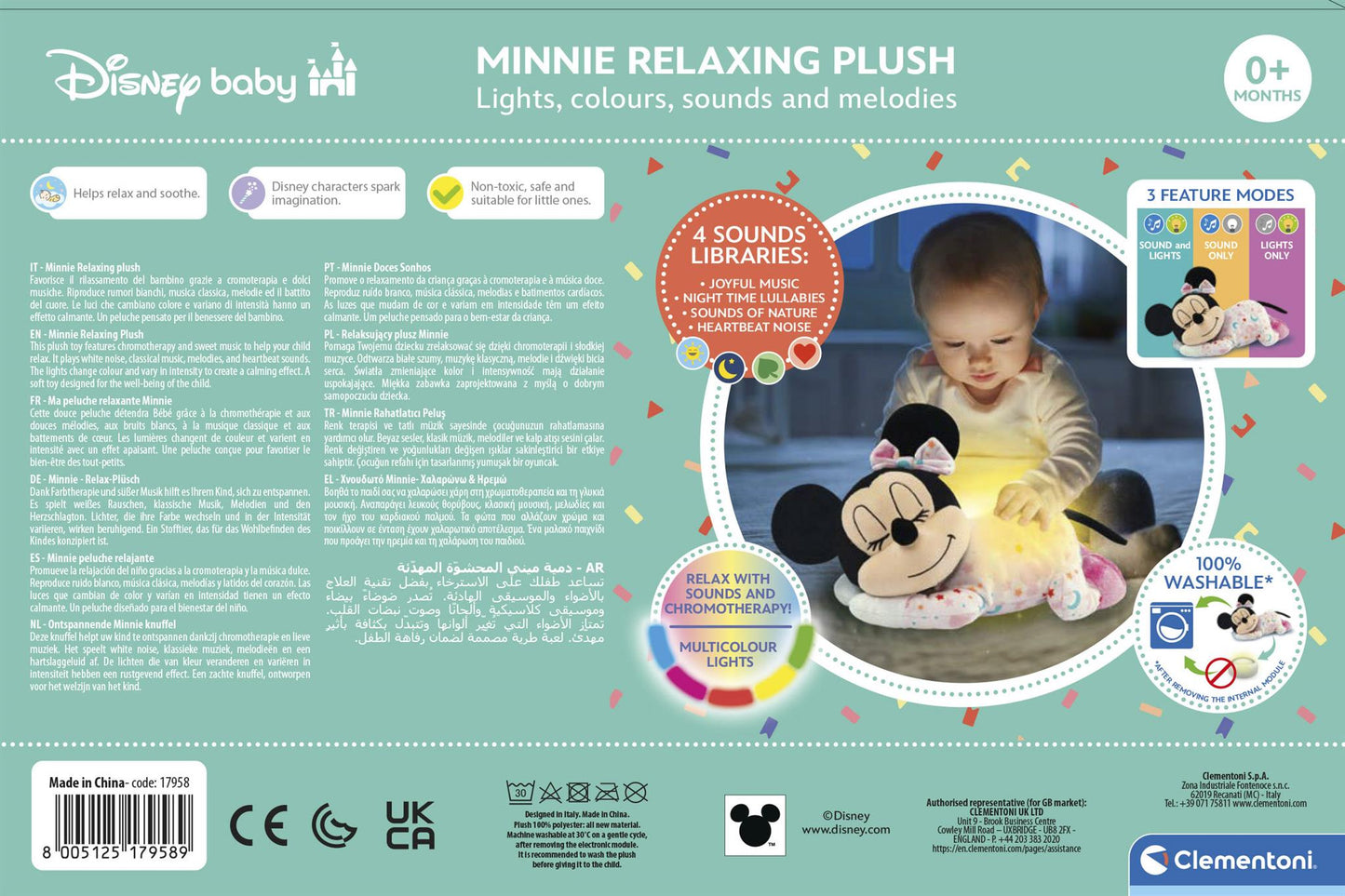 Clementoni elektromos zenélő plüss Minnie egér elalvást segítő bébi játék – kép 4
