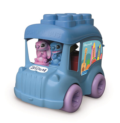 Disney Stitch Clemmy építőkocka ügyességi busz 2 figurával
