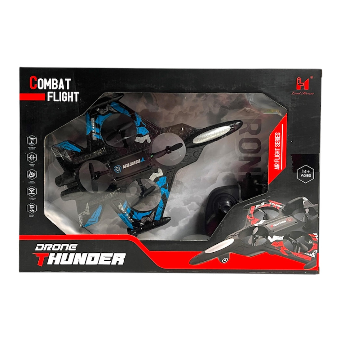 Elektromos R/C vadászrepülő drón villogóval, USB töltős – kép 2