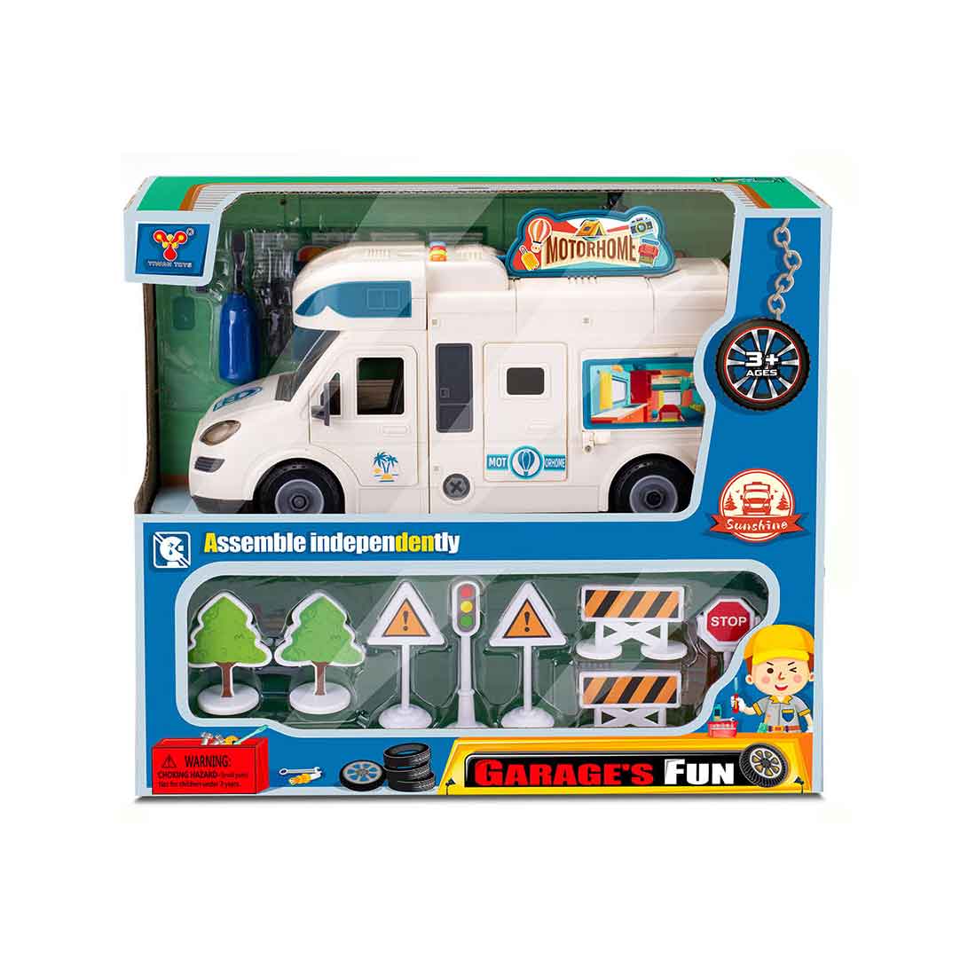 Elektromos lendkerekes szerelős lakóautó készlet hanggal és fénnyel – kép 2