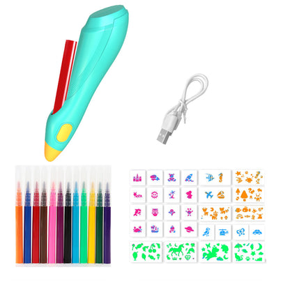 Elektromos kifestő készlet spray tollal és 12 filccel – kép 2