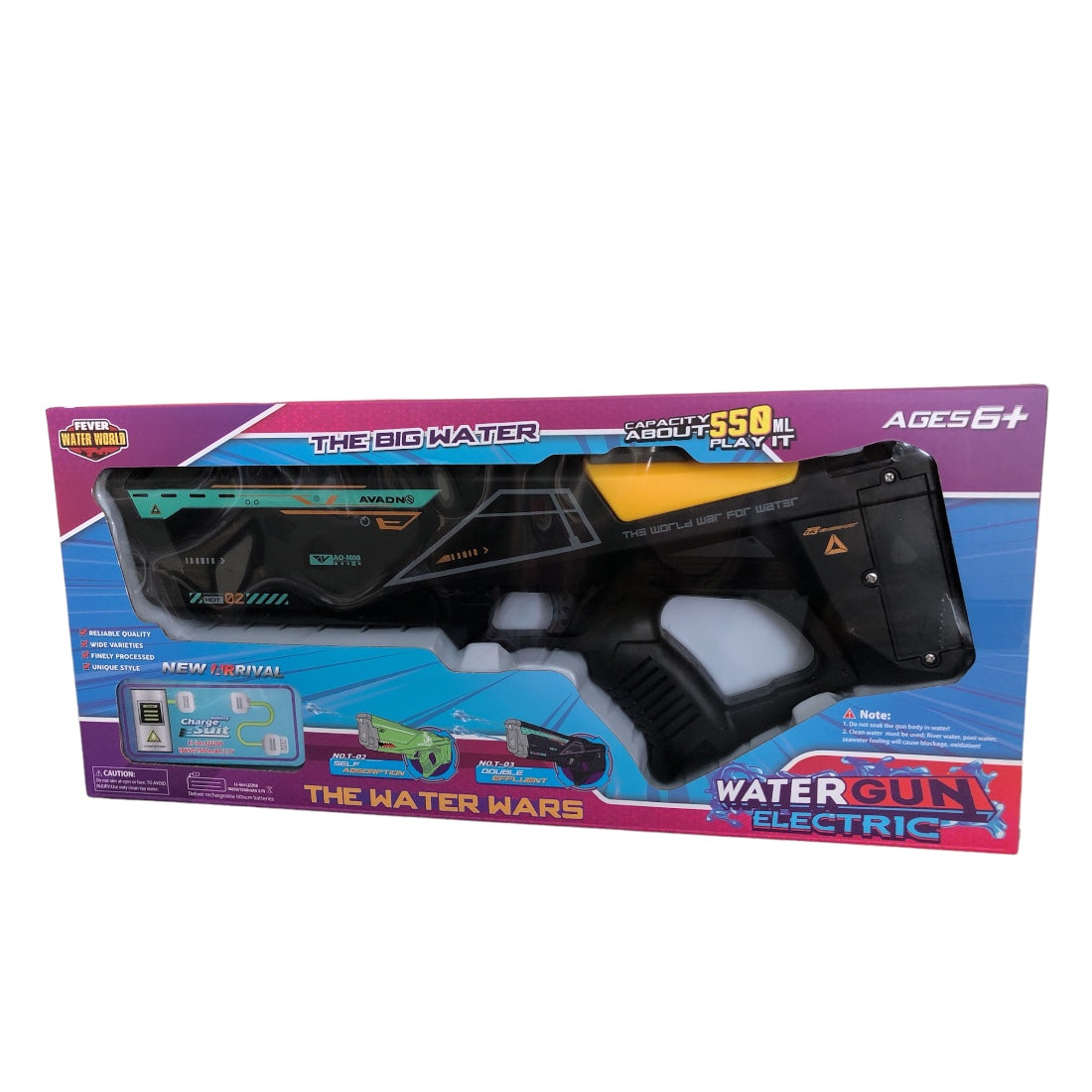 Elektromos duplacsövű vízipisztoly USB töltővel – kép 2