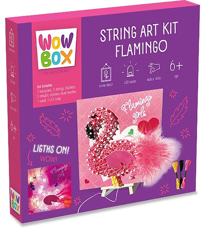 Wow Box Led fény fonalkép készítő szett flamingóval