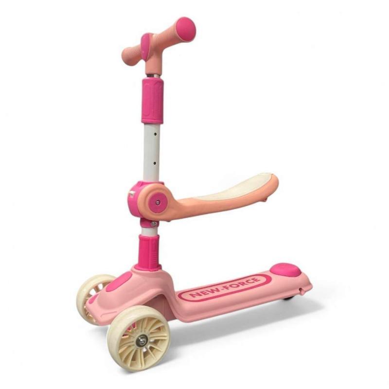 Elektromos ráülős roller állítható magassággal és villogó kerekekkel 56 cm – kép 4