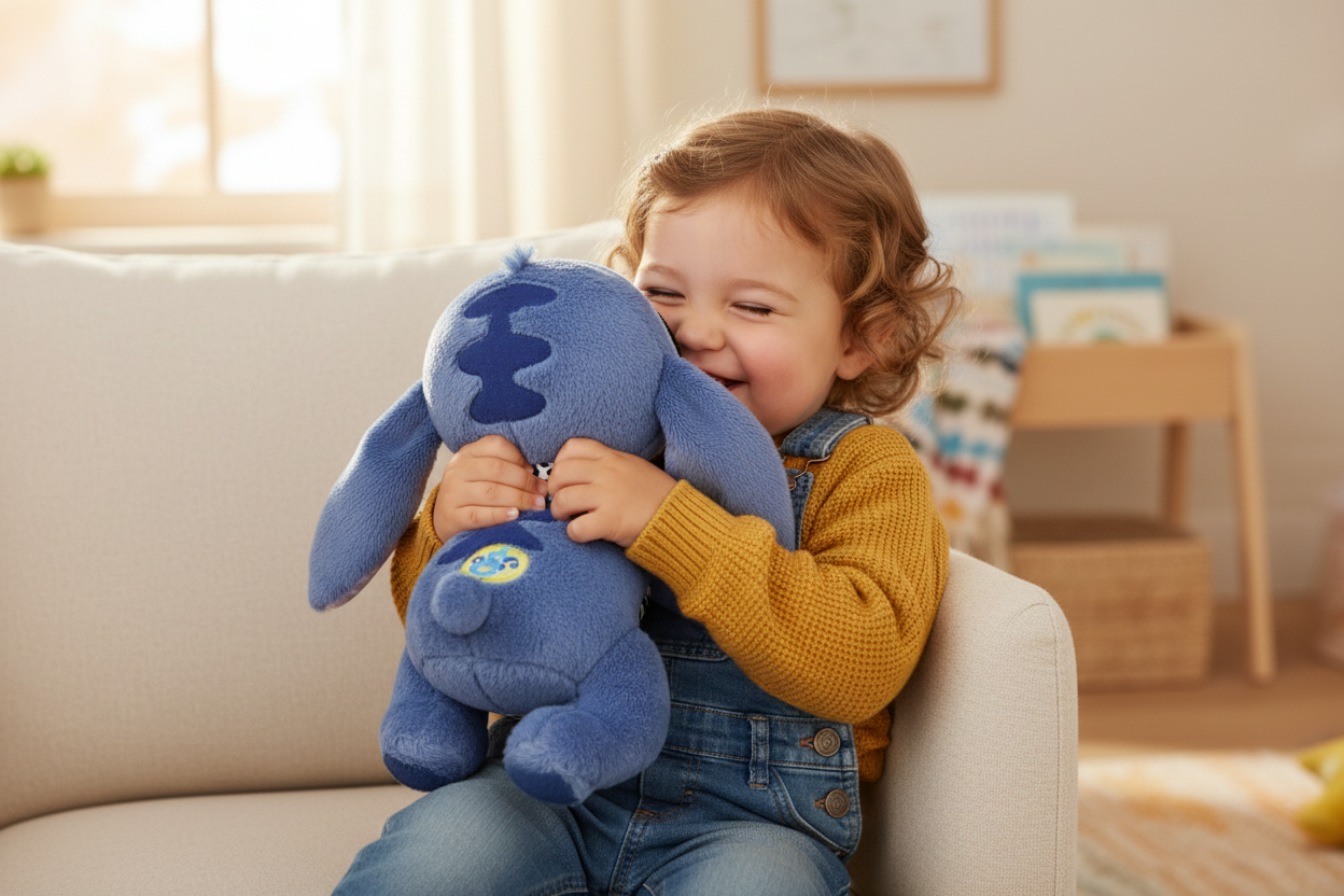 Stitch plüss – gyerek használat közben